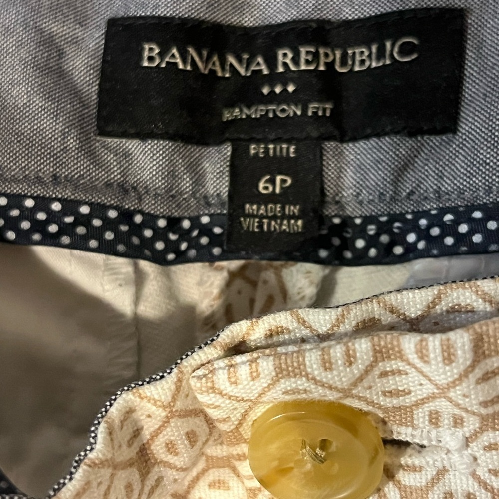 Banana Republic Beige Patterned Chinos hampton fit-petite - Picture 2 of 5